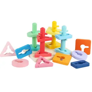 Early Learning Diy Oem Montessori Puzzle Block Wooden Toys Educational