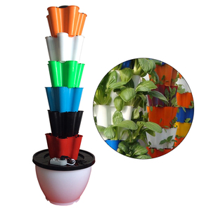 2018 nueva Alta Calidad apilable pétalo plástico maceta <span class=keywords><strong>Vertical</strong></span> maceta para <span class=keywords><strong>el</strong></span> balcón y jardín - Product Image 4