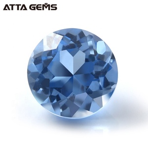 Rond Brillant Coupe #107 Aigue-Marine Bleu Pierres Synthétiques <span class=keywords><strong>Spinelle</strong></span> Prix Par Carat - Product Image 1