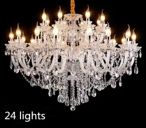 High Quality Contemporary Living Room Restaurant 24 Lights K9 Crystal Hanging Chandelier Lighting Ceiling Lamp