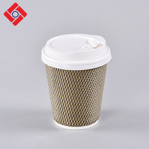 Guangzhou, China a cuadros de 12 oz bebidas de café capuchino beber de la taza de papel de impresión personalizado con tapa - Product Image 5