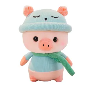 Perusahaan Hadiah Bisa Disesuaikan dengan Logo Bantal Lembut Adorable Sweater Beludru Syal Mcdull Babi Menggenggam Mesin Boneka Mainan Mewah