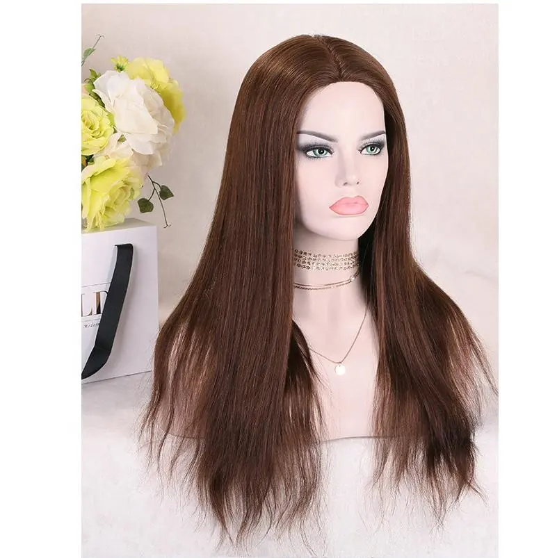 Chinese Virgin Hair Mono Silk Top Full Hand Tied Lace Wig For White Women