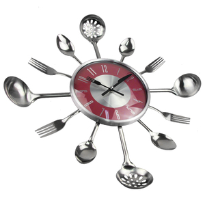 Orologio da Parete Decorativo a Forma di Posate per Cucina, Design Creativo, Grande Orologio in Metallo da 18 Pollici al Quarzo per <span class=keywords><strong>Soggiorno</strong></span> - Product Image 2