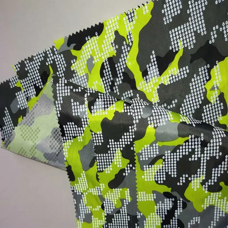 Custom 300T 50D 75gsm Polyester Taffeta Reflecterende Camouflage Digital Print Stof