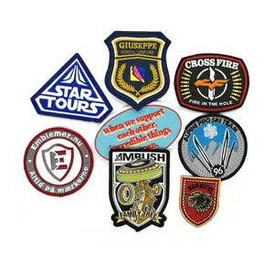 applique custom embroidered decorative woven patches for clothes