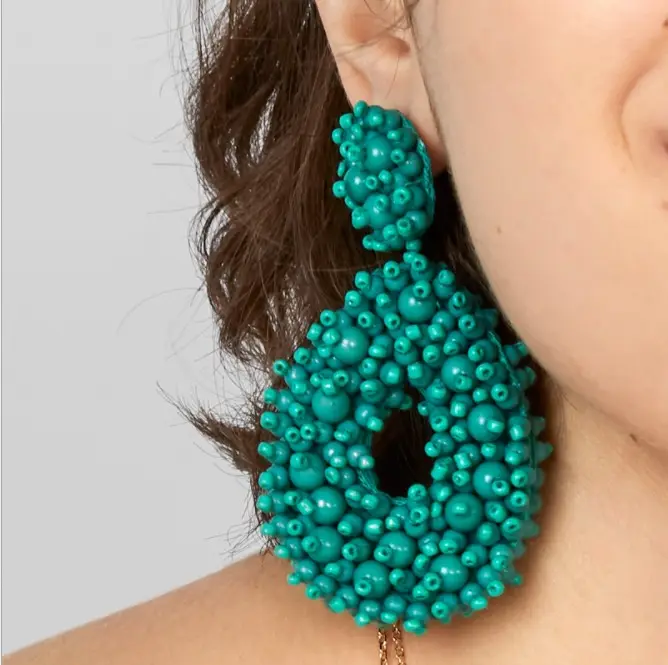 2022 Statement Perlen Creolen Mode Böhmische handgemachte skurrile Tropfen Ohrringe für Frauen Schmuck Idee Geschenke für Frauen