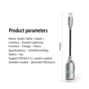 Audio y Dual Puerto adaptador <span class=keywords><strong>para</strong></span> iPhone X/8/7/Plus con la <span class=keywords><strong>llamada</strong></span>/música/ carga/Unidad por cable divisor <span class=keywords><strong>para</strong></span> iPhone - Product Image 5