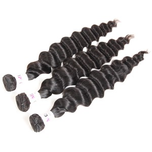 Vietnam <span class=keywords><strong>Court</strong></span> Naturel Lâche Vague Profonde Poils pubiens Armure Coiffures Noir Femmes - Product Image 2