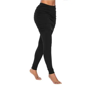 Custom Logo Vrouwen Leggings Yoga Broek Leggings Stretch Fitness Workout Leggings Met Rokken