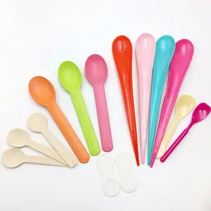 Disposable PS PP Pink Large Ice Cream Plastic Spoon Supplier