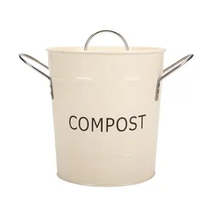 Gegalvaniseerd Staal Metalen Opslag Emmer Tuin Aanrecht Keuken Compost Bins Omvat Innerlijke Compost Emmer Liner En Houtskool