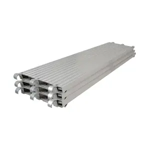 Long durability aluminum scaffold plank with hooks for building construction