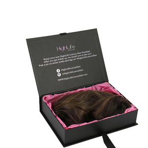 Cajas de Peluca de embalaje negro de lujo logotipo personalizado - Product Image 5