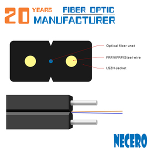 Necero 20 años cables de comunicación de fábrica oem interior LSZH funda 1 2 4 6 8 core FTTH fibra óptica gota cable - Product Image 5