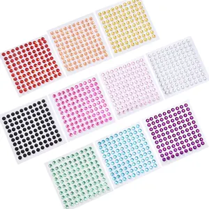 Custom eco diy self-adhesive diamond bling gem rhinestone sticker sheet for crafts