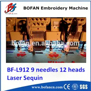 Bofan 12ヘッド9針レーザーコンピュータ化zsk使用刺繍機