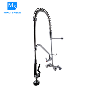 Barato moderno tipo de cromo acabado <span class=keywords><strong>dos</strong></span> <span class=keywords><strong>salidas</strong></span> primavera cocina mezclador grifos con extensible de la manguera - Product Image 1
