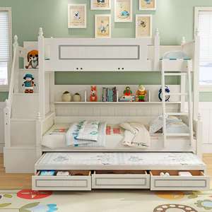 <span class=keywords><strong>Lit</strong></span> superposé convertible multifonction en bois massif de pin blanc pour garçons, <span class=keywords><strong>lit</strong></span> superposé pour enfants avec toboggan et <span class=keywords><strong>tiroir</strong></span> - Product Image 4