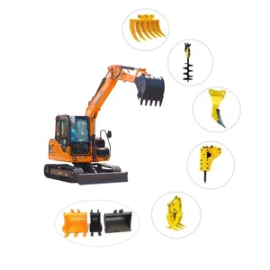 Low Price Trench Digger Machine 8 Ton Track Motor Rubber Track Crawler Type Excavator