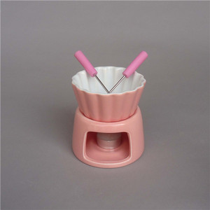 Diseño ondulado profesional marrón cristal grace fusión fondue de chocolate pot - Product Image 4