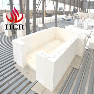 Four à verre Amble utilisant des <span class=keywords><strong>briques</strong></span> réfractaires fusionnées AZS avec 45,3 % d'Al2O3, haute réfractarité (1770-2000°C), marque Huachen - Product Image 1