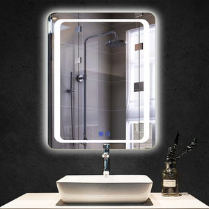Modern lüks LED banyo aynası korkak dikdörtgen ışıklı soyunma odası oteller için gümüş ayna - Product Image 3