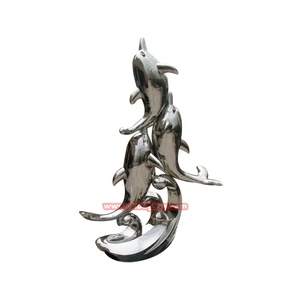 Decoración <span class=keywords><strong>de</strong></span> jardín al aire libre Escultura <span class=keywords><strong>de</strong></span> fuente <span class=keywords><strong>de</strong></span> delfines y peces <span class=keywords><strong>de</strong></span> acero inoxidable Artesanía <span class=keywords><strong>de</strong></span> metal Arte <span class=keywords><strong>de</strong></span> paisaje acuático - Product Image 5