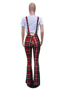 Tuta Intera a Quadri da <span class=keywords><strong>Donna</strong></span> <span class=keywords><strong>Elegante</strong></span> con Spalline e Pantaloni a Gamba Larga - Product Image 3