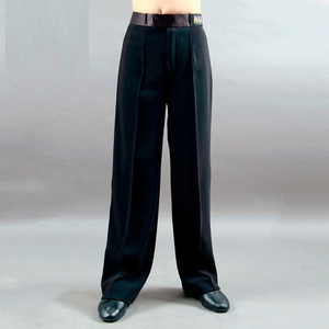 Hot Sale High Quality Spandex Boys Mens Black Latin <strong>Dance</strong> Ballroom <strong>Pant</strong> - Product Image 1