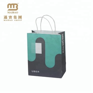 China fabricante al por mayor personalizado reciclado de compras de alimentos bolsa de <span class=keywords><strong>papel</strong></span> de Kraft marrón con retorcida de - Product Image 4