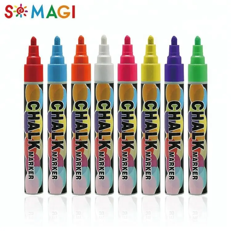 Suministro de fábrica 8 colores borrable marcador de tiza líquida bolígrafos para pintura