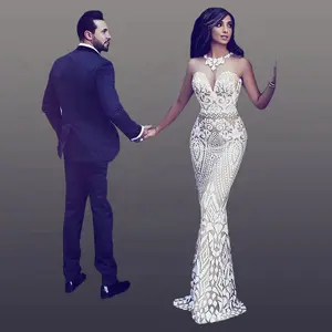Afrika seksi gelin elbise Dubai denizkızı düğün elbisesi gelinlikler özel dantel aplikler gelinlik marka vestido de novio