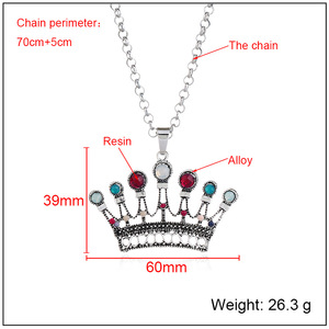 <span class=keywords><strong>Las</strong></span> mujeres de moda de joyería de cristal de corona de la Reina suéter cadena COLLAR COLGANTE - Product Image 2