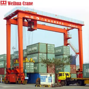 Weihua Ponsel Rubber Tyred Container 20 T 35 T 40 T Harga 20 Ton Suspensi Overhead dan Gantry Crane Jembatan gantry Crane