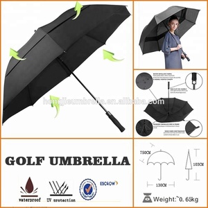 Gran viento sol paraguas protección hombres doble cubierta rojo oscuro paraguas de golf - Product Image 2