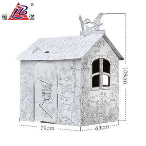 Casetta della Giungla in Cartone Fai-da-Te Giocattolo da Colorare per Bambini con Pennarelli - Product Image 2