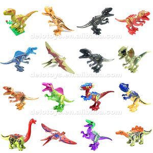 Plastik yapı taşı Jurassic dinozor serisi oyuncaklar orman Velociraptor desenli hayvan tuğla çocuklar için (DE237D) - Product Image 6