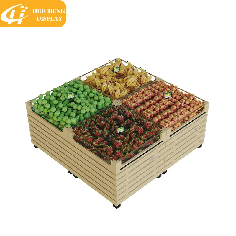 Estantes de exhibición personalizados para vegetales y frutas, gran oferta, para supermercado, estante para verduras y frutas
