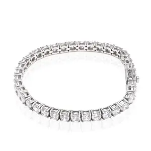 Элегантный квадратный бриллиантовый Теннисный браслет, нержавеющая сталь Платиновое Покрытие циркон браслеты, популярный стиль браслет рекомендуется