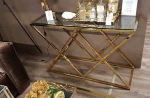 Modern Design <strong>Rectangle</strong> Shape Glass Top Stainless Steel Frame Coffee <strong>Table</strong> <strong>Side</strong> <strong>Table</strong> Console <strong>Table</strong> - Product Image 2
