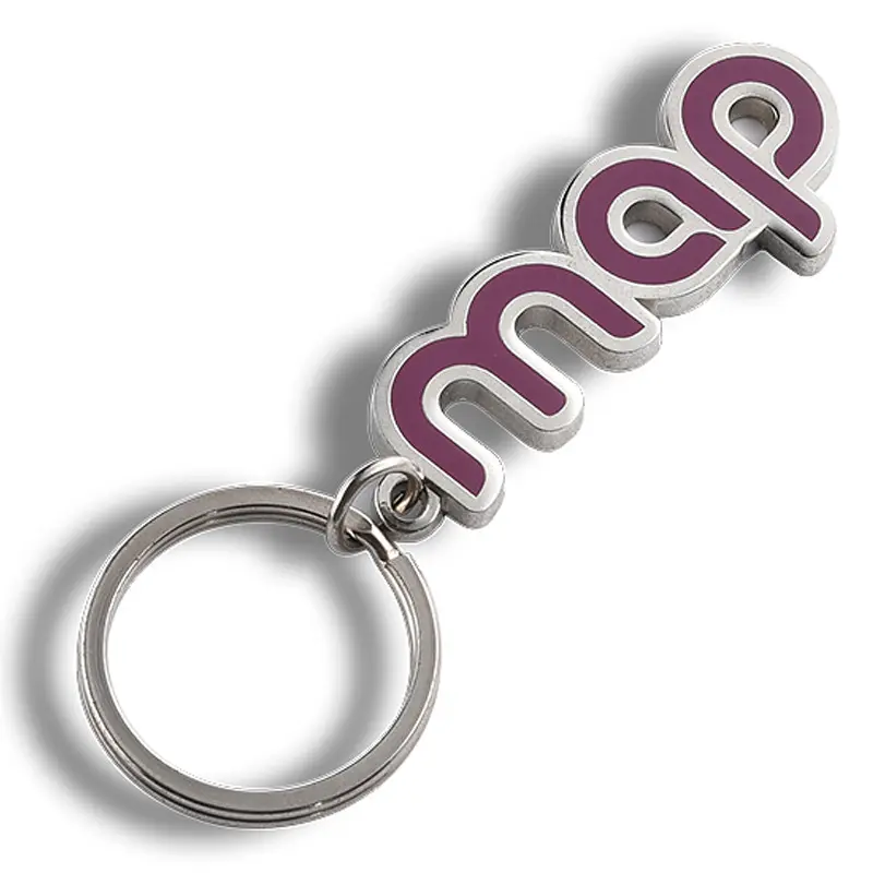 Porte-clés métallique à motif de lettres personnalisable, porte-clés de voiture, chaînette en métal