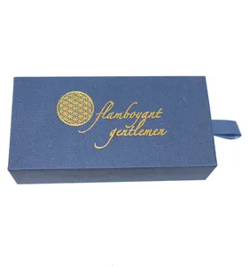 custom logo premium luxury jewellery packaging boxes eco with foam insert drawer gift box blue black gold foil logo