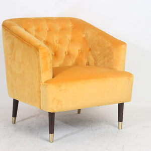 Décoratifs de velours Chaise Bois Jambe Canapé Chaise, Fleur <span class=keywords><strong>Tissu</strong></span> <span class=keywords><strong>Fauteuil</strong></span>, Chaise Accoudoir - Product Image 1