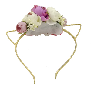 Glitter Chat Oreille Accessoires Coloré Fleur Licorne Hairband Pour boutique bébé bandeaux - Product Image 3