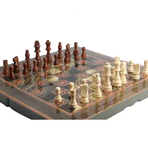 Hot Travel vintage strategy schach wooden chessboard chess staunton board domino divination poker chips dice game in luxury box