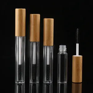 热卖3毫升4毫升6毫升10毫升竹睫毛膏透明塑料管带竹盖的化妆品包装管