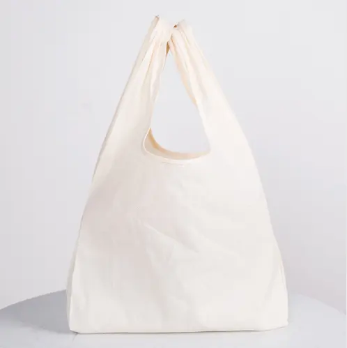 에코 토트 접이식 패키지 핸드백 캔버스 가방 재사용 가능한 코튼 싱글 숄더 백 쇼핑 토트 체크 여성 폴드 쇼핑 백