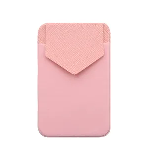 Cep telefonu elastik katı yapışkanlı etiket moda deri telefon kartı tutucu cep telefonu cüzdan durumda