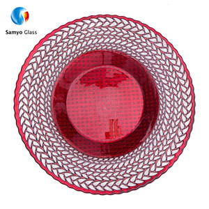 De rojo elegante regalo de boda de cristal cargador de placas para restaurante - Product Image 1